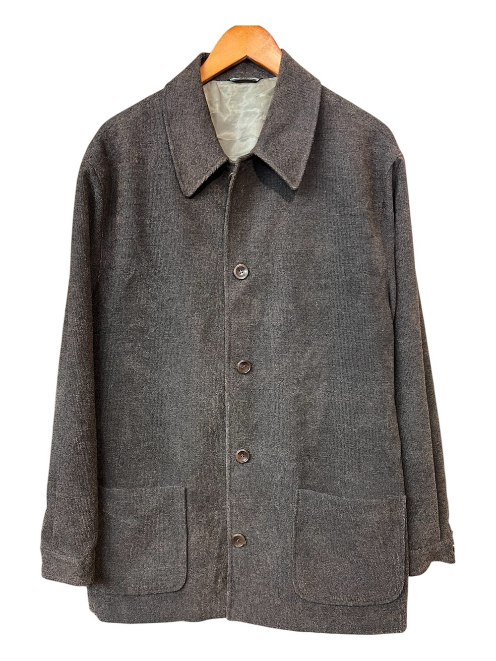 Baracuta Brown Car Coat Jacket Large Made in Turkey Classic Wool Blend